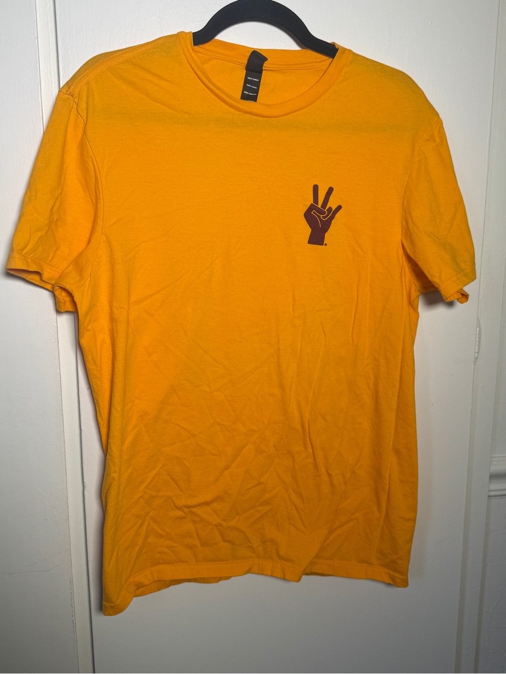 District Arizona ASU "We Run the Desert" Short Sleeve Yellow Graphic Tee Large